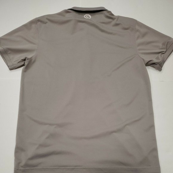 Gray Men's 100% Polyester Short Sleeve Polo Golf Shirt Large Excellent Condition - Picture 2 of 9